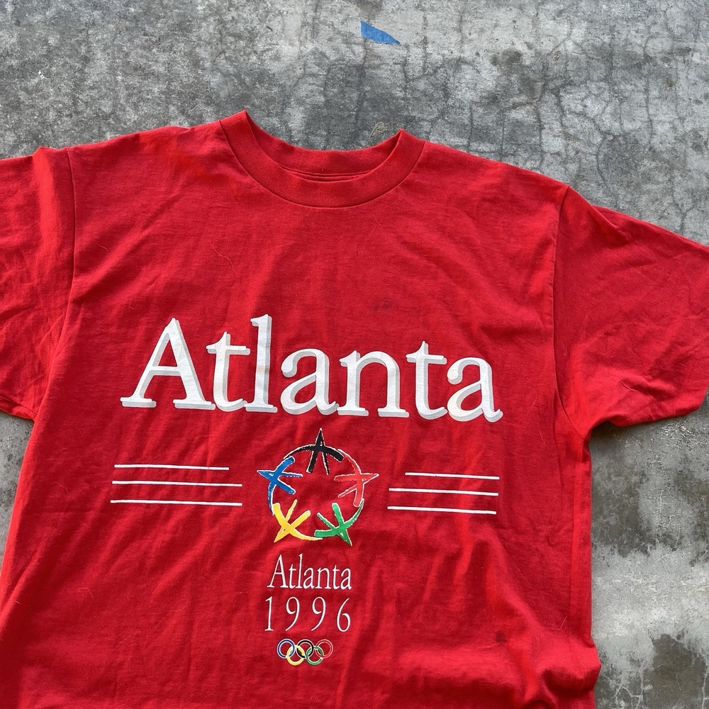 Vintage Atlanta Olympics 1996 Graphic Tee Shirt XL single Stitch USA - Picture 2 of 5